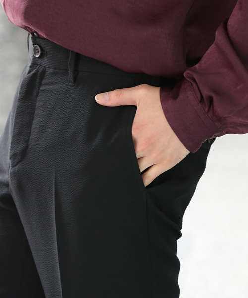 JUNRED（ジュンレッド）の「マイクロシアサッカースリムイージーアンクルパンツ（その他パンツ・メンズ・ブラック/ライトグレー/ネイビー・LL/S/M/L）」の7枚目の写真