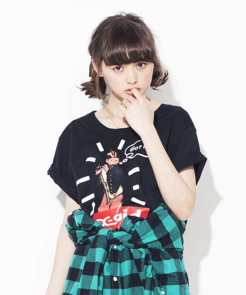 X-girl（エックスガール）の「THE FIFER S/S BIG TEE（Tシャツ/カットソー・レディース・ホワイト/ブラック/アッシュグレー/グリーン/ネイビー・ONE SIZE）」の7枚目の写真