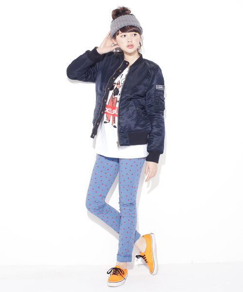 X-girl（エックスガール）の「THE FIFER S/S BIG TEE（Tシャツ/カットソー・レディース・ホワイト/ブラック/アッシュグレー/グリーン/ネイビー・ONE SIZE）」の9枚目の写真