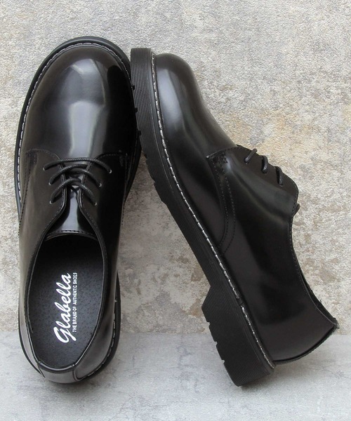 glabella(グラベラ)の「【glabella/グラベラ】拘りシルエット 3ホール オックスフォードシューズ(ドレスシューズ)」|ブラック系その他2