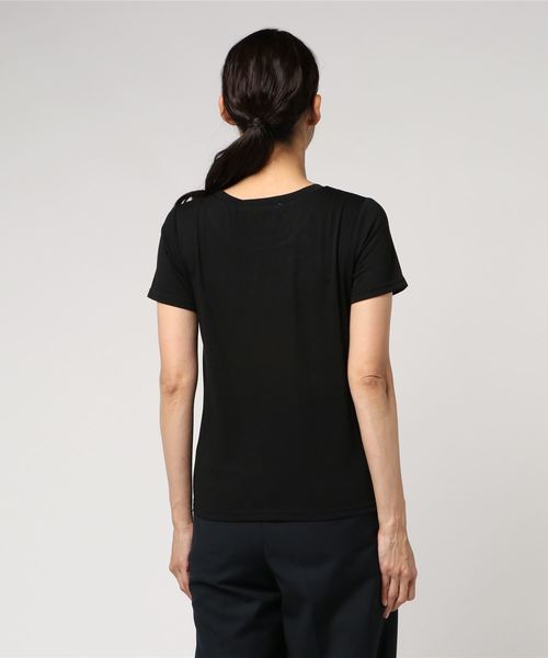 KOBE LETTUCE（コウベレタス）の「[選べる2TYPE]ロゴプリントUネックTシャツトップス＊レディース/半袖[C3330]神戸レタス（Tシャツ/カットソー・レディース・ブラック/ネイビー/オフホワイト/ホワイト系その他/ブラック系その他/ブルー系その他・FREE）」の8枚目の写真