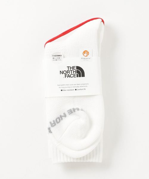 THE NORTH FACE(ザノースフェイス)の「ザ・ノース・フェイス ソックス / トラバースサーモクルー(ソックス/靴下・メンズ・ブラック/ホワイト/ブラック×ホワイト・SMALL/MEDIUM/LARGE)」の1枚目の写真