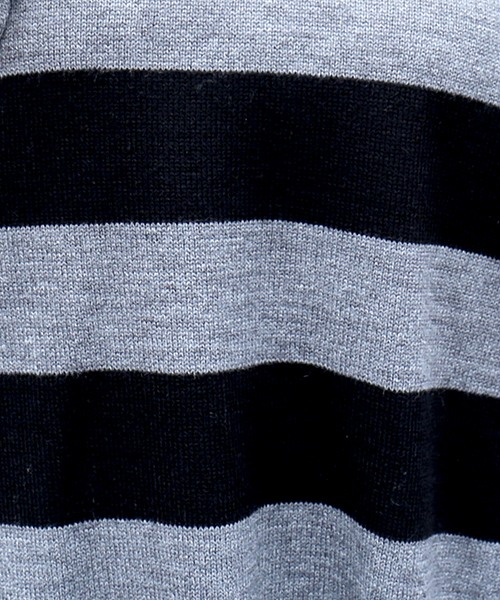 n'ee-ne(ネーネ)の「ボーダーニットワンピース(ワンピース・レディース・ブラック×グレー/ベージュ/ネイビー・M/L)」の5枚目の写真