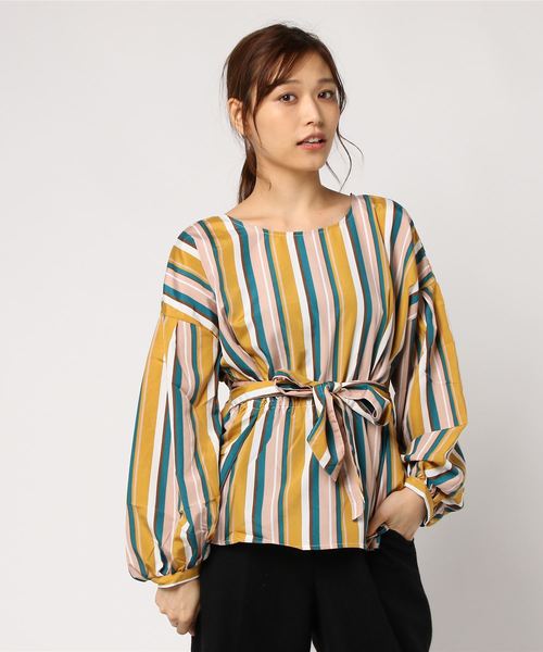 KOBE LETTUCE（コウベレタス）の「ウエストリボンバルーン袖ブラウス＊レディース/トップス[C3360]神戸レタス（シャツ/ブラウス・レディース・オフホワイト/カーキ/ブルー系その他/イエロー系その他・FREE）」の7枚目の写真