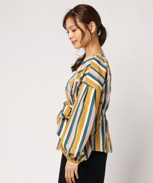 KOBE LETTUCE（コウベレタス）の「ウエストリボンバルーン袖ブラウス＊レディース/トップス[C3360]神戸レタス（シャツ/ブラウス・レディース・オフホワイト/カーキ/ブルー系その他/イエロー系その他・FREE）」の6枚目の写真