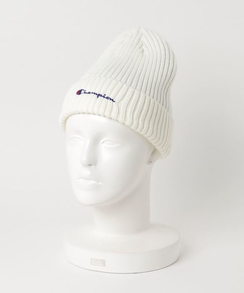 Champion(チャンピオン)の「【CHAMPION/チャンピオン】ウラフリースニットワッチ ビーニー(ニットキャップ/ビーニー・レディース・ホワイト/ブラック/パープル/ネイビー/レッド/ブルー/グリーン/マスタード/杢グレー/ライトパープル/ワイン/ベージュ・FREE)」の2枚目の写真