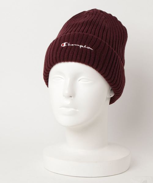 Champion(チャンピオン)の「【CHAMPION/チャンピオン】ウラフリースニットワッチ ビーニー(ニットキャップ/ビーニー・レディース・ホワイト/ブラック/パープル/ネイビー/レッド/ブルー/グリーン/マスタード/杢グレー/ライトパープル/ワイン/ベージュ・FREE)」の1枚目の写真