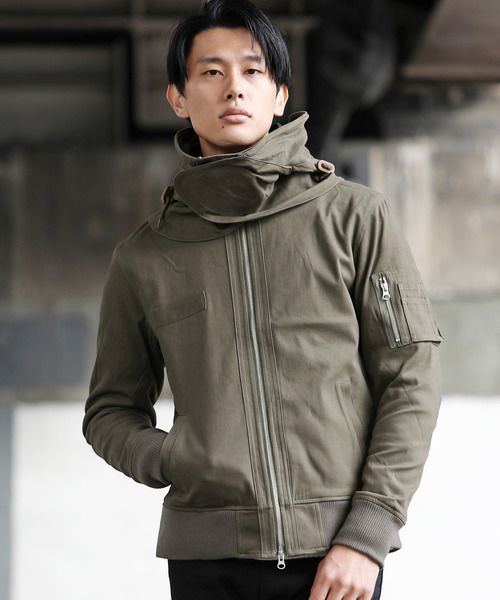 Ressaca（レサーカ）の「【フード脱着】ボリュームネック　モッズジャケット（モッズコート・メンズ・ブラック/オリーブ/グレイッシュベージュ/チャコール・46/48/50）」の4枚目の写真