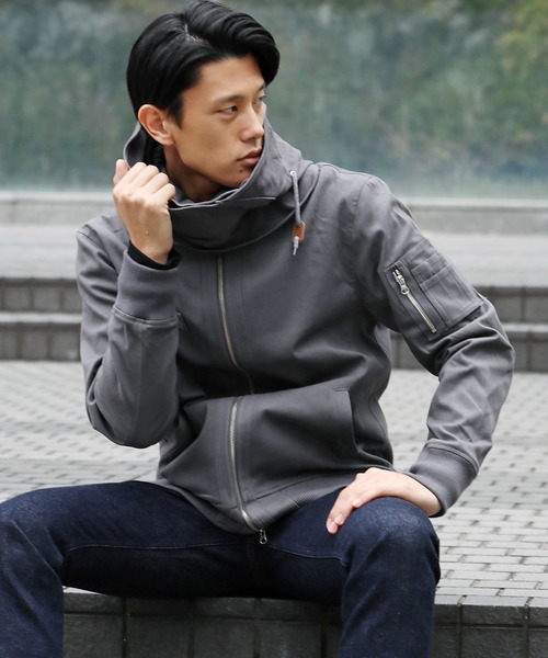 Ressaca（レサーカ）の「【フード脱着】ボリュームネック　モッズジャケット（モッズコート・メンズ・ブラック/オリーブ/グレイッシュベージュ/チャコール・46/48/50）」の3枚目の写真