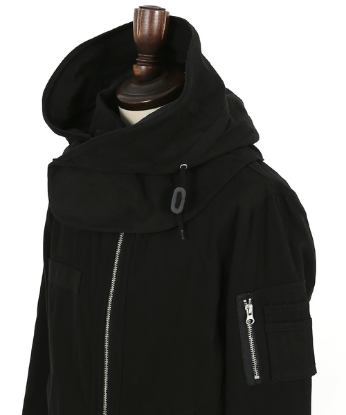 Ressaca（レサーカ）の「【フード脱着】ボリュームネック　モッズジャケット（モッズコート・メンズ・ブラック/オリーブ/グレイッシュベージュ/チャコール・46/48/50）」の9枚目の写真