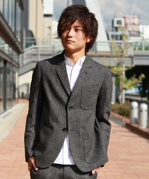 WEGO（ウィゴー）の「WEGO/ツイードテーラードジャケット（テーラードジャケット・メンズ・グレー/ネイビー・MEDIUM/LARGE）」の2枚目の写真