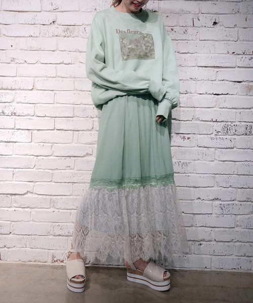 one after another NICE CLAUP(ワンアフターアナザーナイスクラップ)の「アソートプリント 裏毛トップス(スウェット・レディース・アイボリー/ミント/ライトベージュ・FREE)」の16枚目の写真