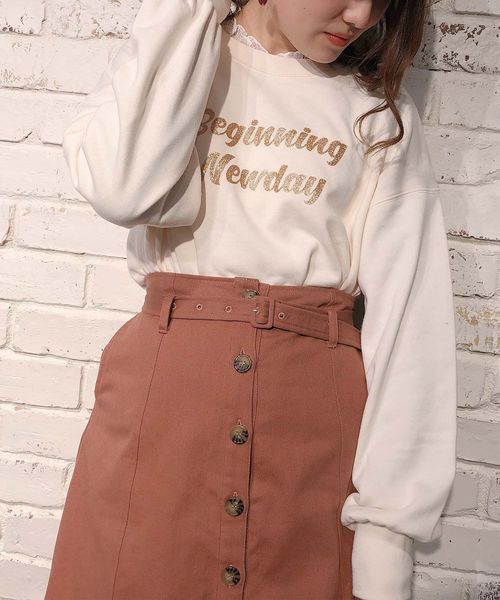 one after another NICE CLAUP(ワンアフターアナザーナイスクラップ)の「アソートプリント 裏毛トップス(スウェット・レディース・アイボリー/ミント/ライトベージュ・FREE)」の13枚目の写真