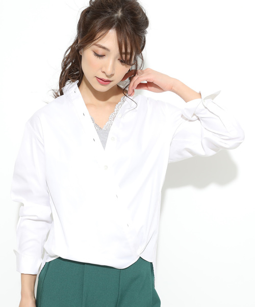 MAKER'S SHIRT KAMAKURA(メーカーズシャツカマクラ)の「【鎌倉シャツ×ViS】【2WAY】スタンダードシャツ(シャツ/ブラウス)」|ホワイト