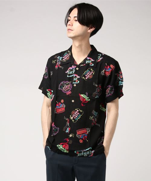 STYLEBLOCK（スタイルブロック）の「総柄開襟オープンカラーレーヨンアロハシャツ（シャツ/ブラウス・メンズ・ホワイト/ベージュ/パープル/レッド/ホワイト系その他/ブラック系その他/ブルー系その他/ブラック系その他2/ブラック系その他3/ブラック系その他4/ブラック系その他5/ブルー系その他2/ブルー系その他3/ブルー系その他4・LL/M/L）」の17枚目の写真