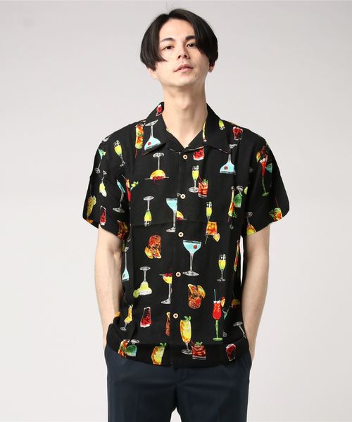 STYLEBLOCK（スタイルブロック）の「総柄開襟オープンカラーレーヨンアロハシャツ（シャツ/ブラウス・メンズ・ホワイト/ベージュ/パープル/レッド/ホワイト系その他/ブラック系その他/ブルー系その他/ブラック系その他2/ブラック系その他3/ブラック系その他4/ブラック系その他5/ブルー系その他2/ブルー系その他3/ブルー系その他4・LL/M/L）」の18枚目の写真