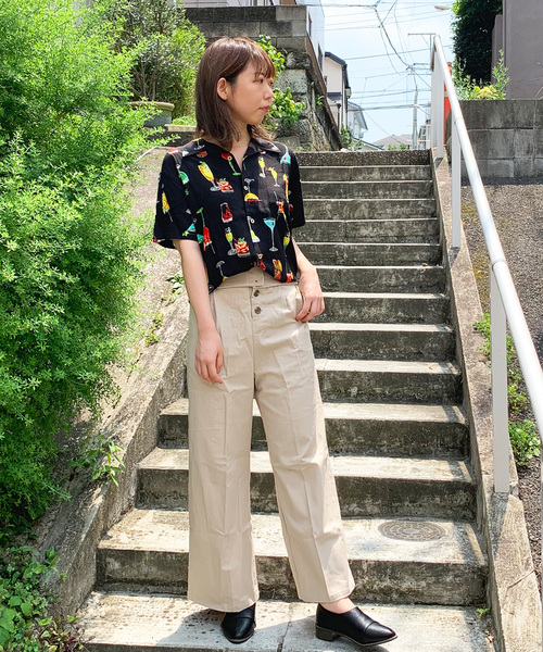 STYLEBLOCK（スタイルブロック）の「総柄開襟オープンカラーレーヨンアロハシャツ（シャツ/ブラウス・メンズ・ホワイト/ベージュ/パープル/レッド/ホワイト系その他/ブラック系その他/ブルー系その他/ブラック系その他2/ブラック系その他3/ブラック系その他4/ブラック系その他5/ブルー系その他2/ブルー系その他3/ブルー系その他4・LL/M/L）」の21枚目の写真