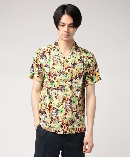 STYLEBLOCK(スタイルブロック)の「総柄開襟オープンカラーレーヨンアロハシャツ(シャツ/ブラウス・メンズ・ホワイト/ベージュ/パープル/レッド/ホワイト系その他/ブラック系その他/ブルー系その他/ブラック系その他2/ブラック系その他3/ブラック系その他4/ブラック系その他5/ブルー系その他2/ブルー系その他3/ブルー系その他4・LL/M/L)」の21枚目の写真