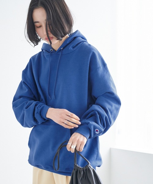 Champion（チャンピオン）の「【Champion】レディース チャンピオン HOODED スーパーオーバー パーカー（パーカー・レディース・グリーン/ネイビー/グレー/チャコール/ブラック/ボルドー/オレンジ/ホワイト/ロイヤルブルー/レッド・S/L/M）」の8枚目の写真