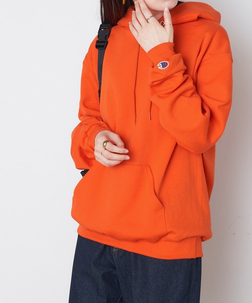 Champion（チャンピオン）の「【Champion】レディース チャンピオン HOODED スーパーオーバー パーカー（パーカー・レディース・グリーン/ネイビー/グレー/チャコール/ブラック/ボルドー/オレンジ/ホワイト/ロイヤルブルー/レッド・S/L/M）」の10枚目の写真