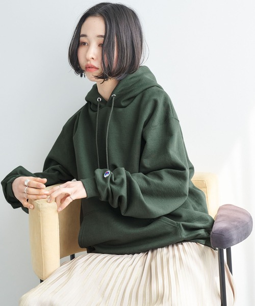 Champion（チャンピオン）の「【Champion】レディース チャンピオン HOODED スーパーオーバー パーカー（パーカー・レディース・グリーン/ネイビー/グレー/チャコール/ブラック/ボルドー/オレンジ/ホワイト/ロイヤルブルー/レッド・S/L/M）」の6枚目の写真