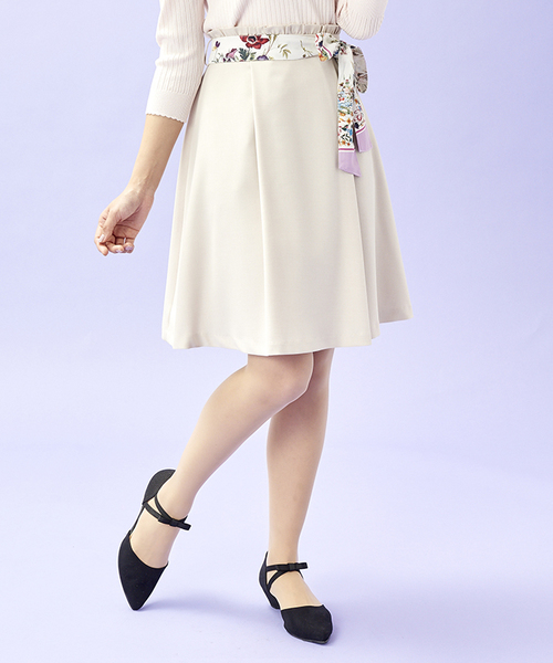 Cherite By Prime Pattern シェリエットバイプライムパターン の スカーフ付きフリルハギフレアスカート スカート Wear