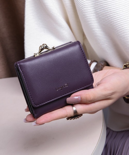 Ungrid（アングリッド）の「【Ungrid/アングリッド】　スムースガマ口ウォレット（財布・レディース・キャメル/ベージュ/ブラック/アイボリー/カーキ/ダークブラウン/ネイビー/パープル/ワイン/ゴールド/スモークピンク/ブルー系その他/レッド/ベージュ系その他/オリーブ・FREE）」の10枚目の写真