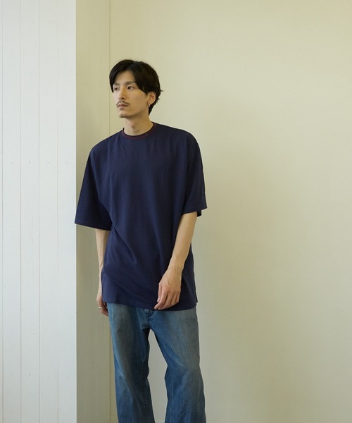 VIBGYOR(ヴィブジョー)の「【VIBGYOR BY AS】T/Cカノコクルーネック Tシャツ(BL)(Tシャツ/カットソー・メンズ・ホワイト/チャコールグレー/ブラック/ネイビー/カーキ/サックスブルー/ピンク/ワイン・MEDIUM/X-LARGE/LARGE)」の5枚目の写真