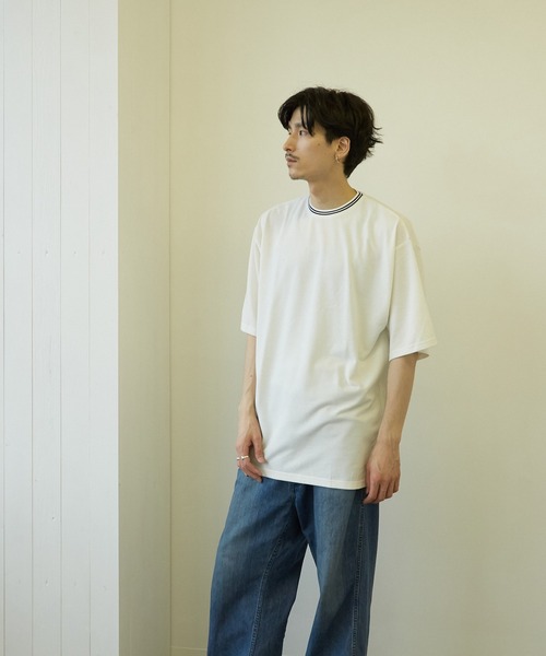 VIBGYOR(ヴィブジョー)の「【VIBGYOR BY AS】T/Cカノコクルーネック Tシャツ(BL)(Tシャツ/カットソー・メンズ・ホワイト/チャコールグレー/ブラック/ネイビー/カーキ/サックスブルー/ピンク/ワイン・MEDIUM/X-LARGE/LARGE)」の1枚目の写真