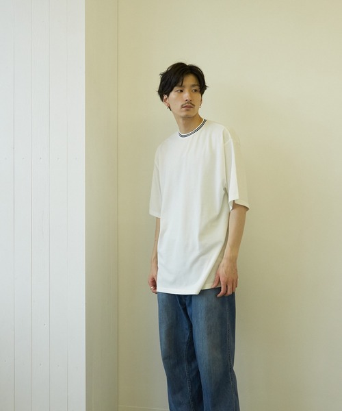 VIBGYOR(ヴィブジョー)の「【VIBGYOR BY AS】T/Cカノコクルーネック Tシャツ(BL)(Tシャツ/カットソー・メンズ・ホワイト/チャコールグレー/ブラック/ネイビー/カーキ/サックスブルー/ピンク/ワイン・MEDIUM/X-LARGE/LARGE)」の9枚目の写真
