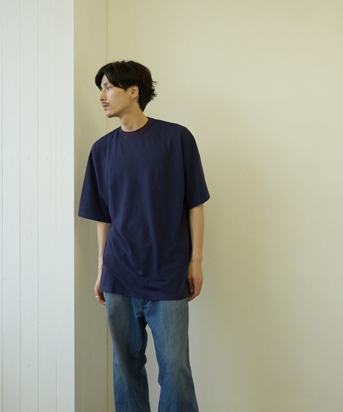 VIBGYOR(ヴィブジョー)の「【VIBGYOR BY AS】T/Cカノコクルーネック Tシャツ(BL)(Tシャツ/カットソー・メンズ・ホワイト/チャコールグレー/ブラック/ネイビー/カーキ/サックスブルー/ピンク/ワイン・MEDIUM/X-LARGE/LARGE)」の11枚目の写真