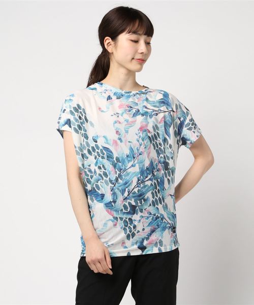 SN super.natural（スーパーナチュラル）の「エスエヌスーパーナチュラル W Yoga Loose Tee Printed（Tシャツ/カットソー・レディース・ブルー/グリーン・S/M）」の2枚目の写真
