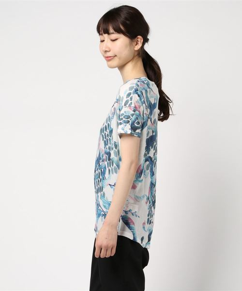 SN super.natural（スーパーナチュラル）の「エスエヌスーパーナチュラル W Yoga Loose Tee Printed（Tシャツ/カットソー・レディース・ブルー/グリーン・S/M）」の3枚目の写真