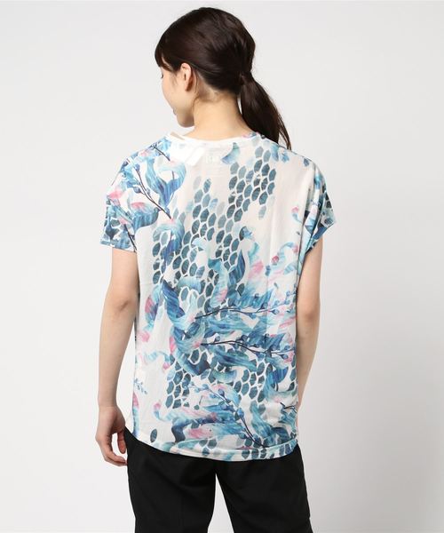 SN super.natural（スーパーナチュラル）の「エスエヌスーパーナチュラル W Yoga Loose Tee Printed（Tシャツ/カットソー・レディース・ブルー/グリーン・S/M）」の4枚目の写真