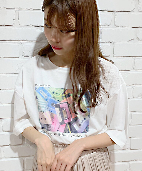 apres jour(アプレジュール)の「アソートフォトBIG Tシャツ【ZOZOTOWN限定アイテム】(Tシャツ/カットソー・レディース・ブラック/オフホワイト/その他/ホワイト系その他/ホワイト系その他2・フリー)」の7枚目の写真