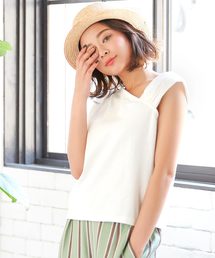 KOBE LETTUCE | 綿100%アシメデザインカットソートップス(Tシャツ/カットソー)