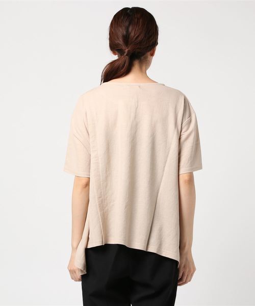 sabstreet my standard(サブストリートマイスタンダード)の「【接触冷感】【UVカット】イレヘムデザインカットソー【大きいサイズ対応】【15号(3L)】(Tシャツ/カットソー・レディース・ベージュ/ブラウン/カーキ/ブルー・15号)」の5枚目の写真