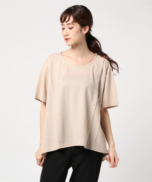 sabstreet my standard(サブストリートマイスタンダード)の「【接触冷感】【UVカット】イレヘムデザインカットソー【大きいサイズ対応】【15号(3L)】(Tシャツ/カットソー・レディース・ベージュ/ブラウン/カーキ/ブルー・15号)」の18枚目の写真