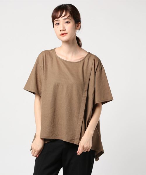 sabstreet my standard(サブストリートマイスタンダード)の「【接触冷感】【UVカット】イレヘムデザインカットソー【大きいサイズ対応】【15号(3L)】(Tシャツ/カットソー・レディース・ベージュ/ブラウン/カーキ/ブルー・15号)」の20枚目の写真