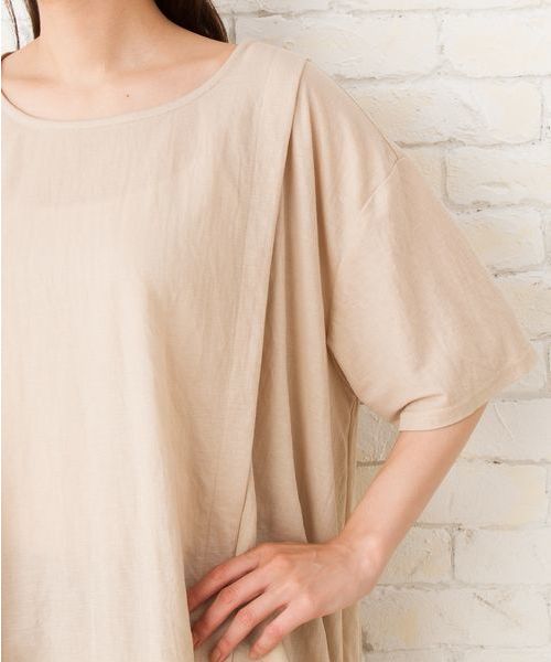 sabstreet my standard(サブストリートマイスタンダード)の「【接触冷感】【UVカット】イレヘムデザインカットソー【大きいサイズ対応】【15号(3L)】(Tシャツ/カットソー・レディース・ベージュ/ブラウン/カーキ/ブルー・15号)」の21枚目の写真