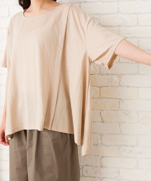 sabstreet my standard(サブストリートマイスタンダード)の「【接触冷感】【UVカット】イレヘムデザインカットソー【大きいサイズ対応】【15号(3L)】(Tシャツ/カットソー・レディース・ベージュ/ブラウン/カーキ/ブルー・15号)」の17枚目の写真