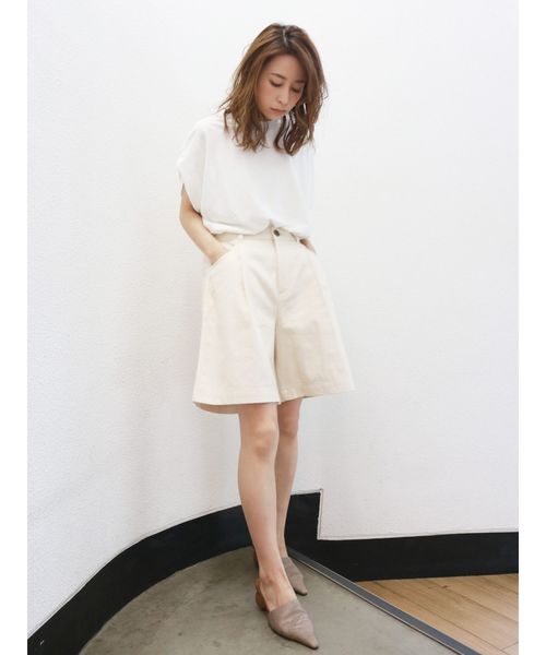 Ungrid（アングリッド）の「ツイルハーフパンツ（その他パンツ・レディース・ブラウン/アイボリー・SMALL/MEDIUM）」の4枚目の写真