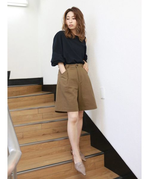 Ungrid（アングリッド）の「ツイルハーフパンツ（その他パンツ・レディース・ブラウン/アイボリー・SMALL/MEDIUM）」の5枚目の写真