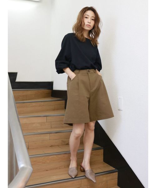 Ungrid（アングリッド）の「ツイルハーフパンツ（その他パンツ・レディース・ブラウン/アイボリー・SMALL/MEDIUM）」の6枚目の写真