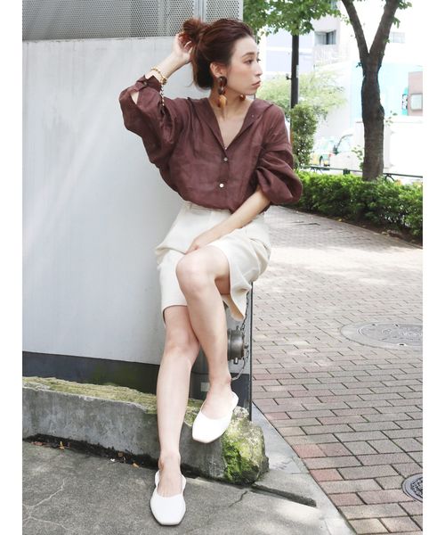 Ungrid（アングリッド）の「ツイルハーフパンツ（その他パンツ・レディース・ブラウン/アイボリー・SMALL/MEDIUM）」の7枚目の写真