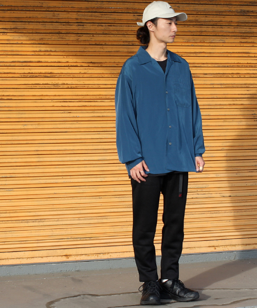 Cal Top(キャルトップ)の「OPEN COLLAR L/S SHIRTS(シャツ/ブラウス・レディース・チャコールグレー/ベージュ/ネイビー/ブルーグリーン/グレー/ブラック・M/L/S)」の11枚目の写真
