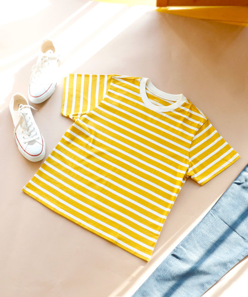 THE BAREFOOT(ベアフット)の「∴【Karla/カーラ】The stripe crew ストライプクルーネックTシャツ(Tシャツ/カットソー・レディース・ネイビー/レッド/マスタード・SMALL/MEDIUM/LARGE/X-LARGE)」の2枚目の写真