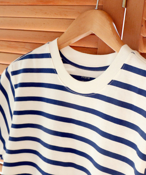 THE BAREFOOT(ベアフット)の「∴【Karla/カーラ】The stripe crew ストライプクルーネックTシャツ(Tシャツ/カットソー・レディース・ネイビー/レッド/マスタード・SMALL/MEDIUM/LARGE/X-LARGE)」の18枚目の写真