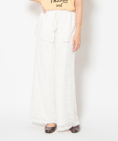 LAYMEE(レイミー)の「Kristel pants / クリステルパンツ(その他パンツ・レディース・ホワイト/ブラック/アイボリー・FREE)」の2枚目の写真