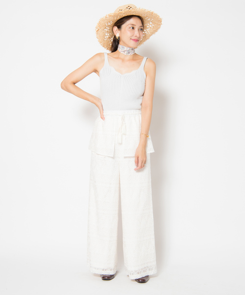 LAYMEE(レイミー)の「Kristel pants / クリステルパンツ(その他パンツ・レディース・ホワイト/ブラック/アイボリー・FREE)」の9枚目の写真